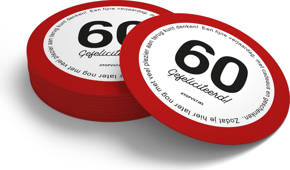 Bierviltjes Verjaardag | Gefeliciteerd 60 Jaar (20 stuks)